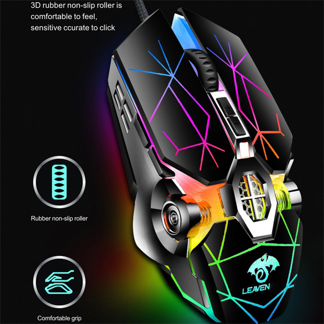 Jogo do rato do computador gamer ergonômico 4 chave ajustável 3200dpi legal  led pc mause para computadores portáteis jogos com fio óptico mouse -  AliExpress